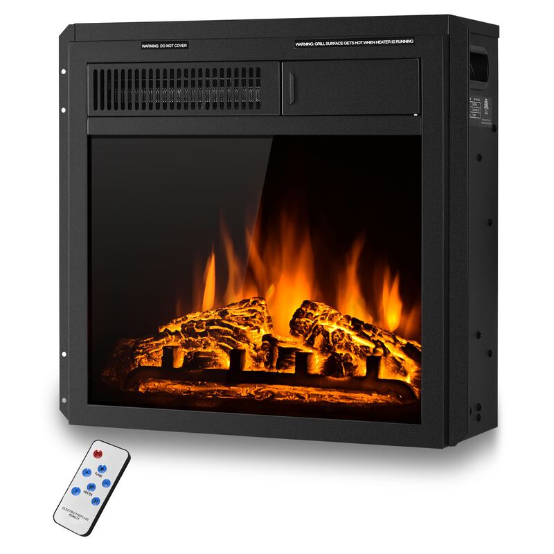 18 Inch Electric Fireplace Insert with Log and Remote Control