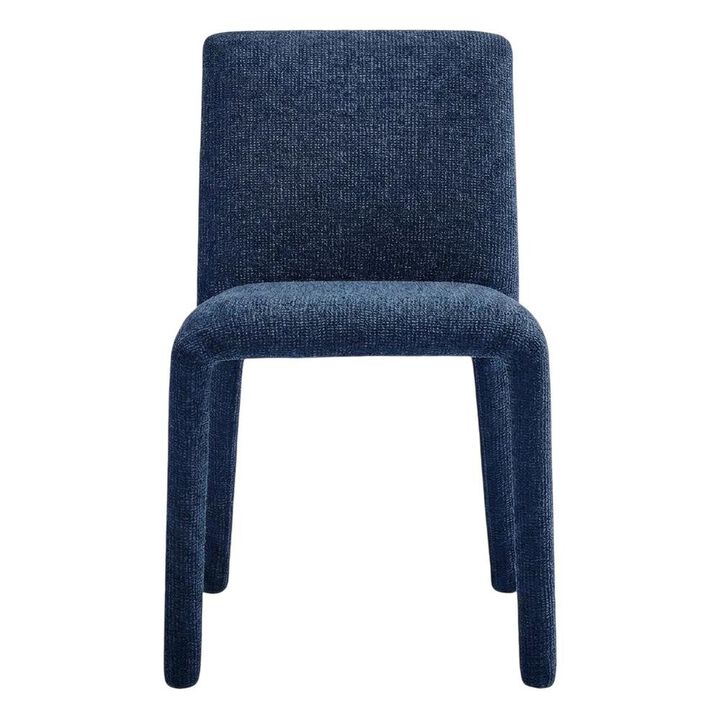 Fabric Upholstered Dining Chair with Cushioned Seat for Dining Room, Navy