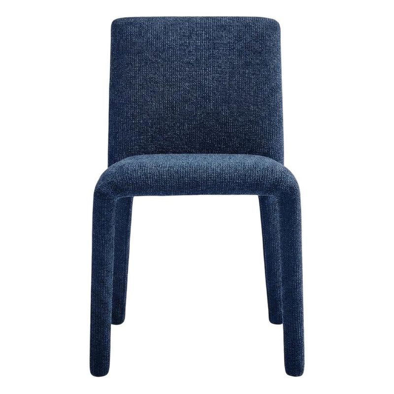 Fabric Upholstered Dining Chair with Cushioned Seat for Dining Room, Navy image number 0