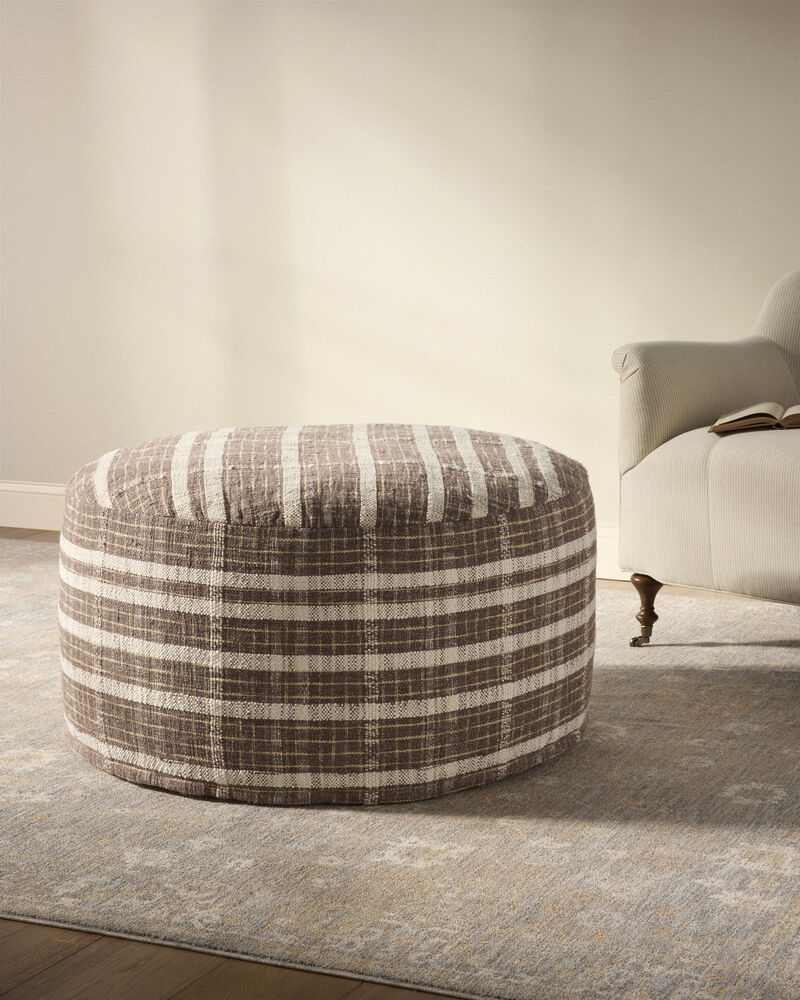 Wallace Chocolate 36"Wx36"Dx17"H Round Pouf image number 1