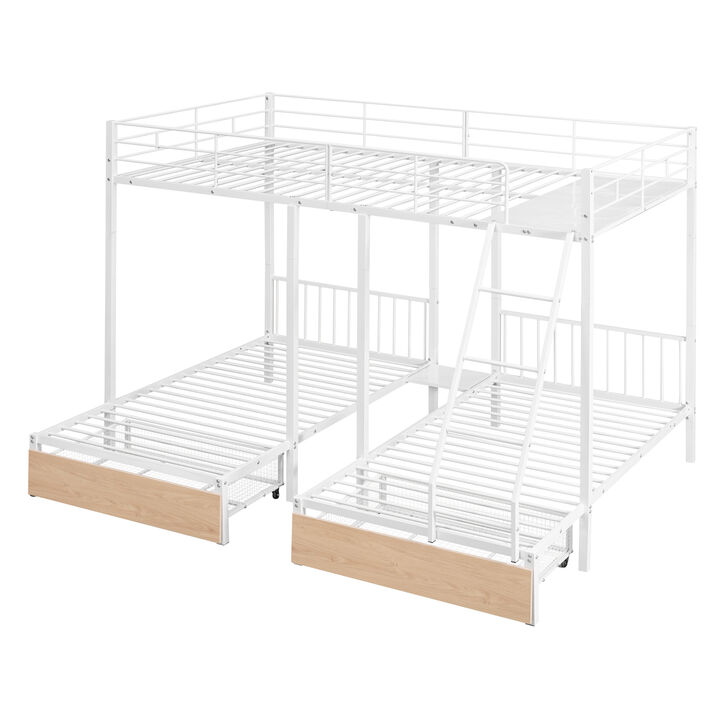 Merax Full Over Twin & Twin Bunk Bed