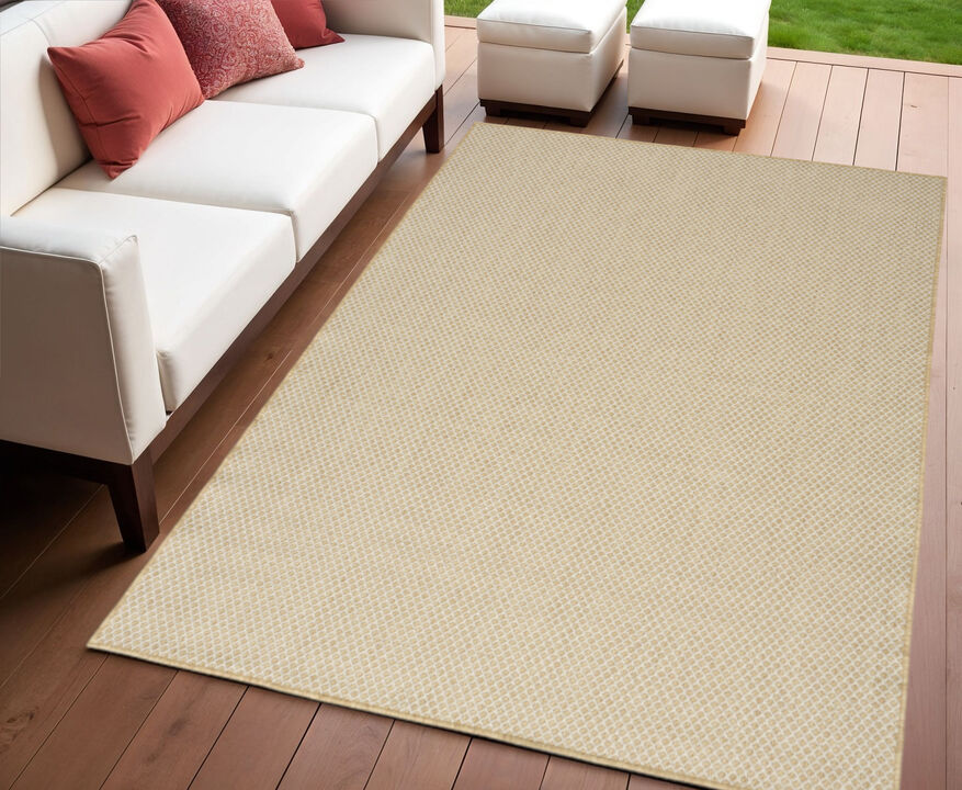 HomeRoots 4' X 6' Navy Blue Geometric Indoor Outdoor Area Rug