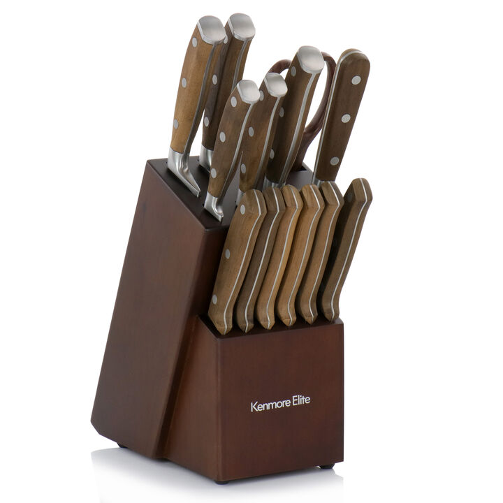 Kenmore Elite Cooke 14 Piece Stainless Steel Cutlery Set in Dark Brown