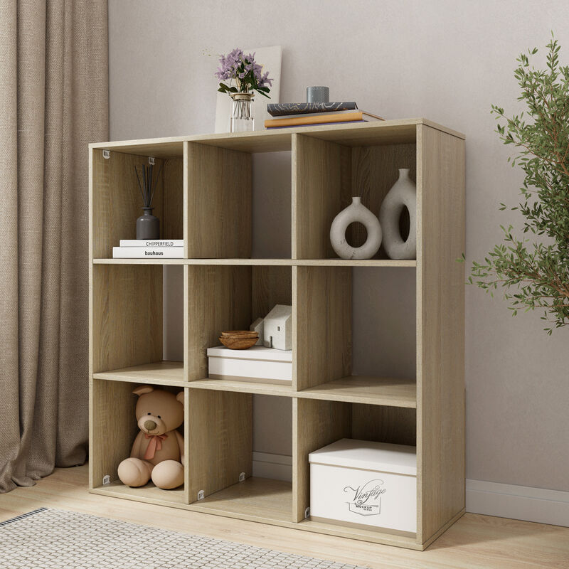 34.96 in. Tall Wood 3-Shelf Etagere Bookcase image number 7