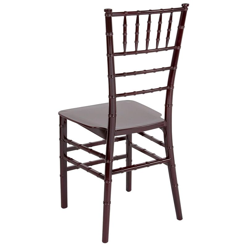 Flash Furniture HERCULES Series Mahogany Resin Stacking Chiavari Chair image number 3