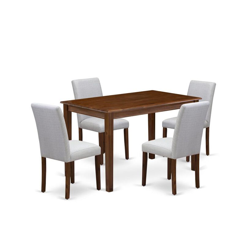 5 Piece Modern Dining Table Set Includes a Rectangle Dining Room Table
