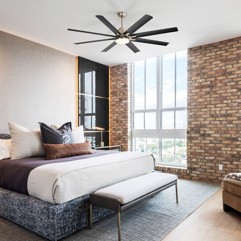 52-Inch Smart Ceiling Fan With Lights, 6 Wind Speed With 8 Black ABS Blades, Voice Remote image number 2