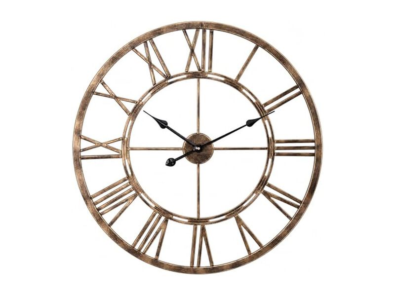 Gold Metal Skeleton Classic Style Wall Clock 5 Inch Silent Non Ticking Easy Read image number 0