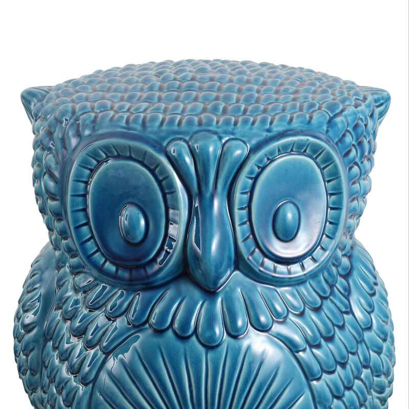Millie 17.5" Classic Vintage Ceramic Indoor/Outdoor Owl Garden Stool