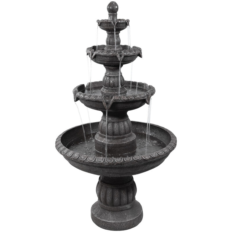 Sunnydaze 49" 4-Tier Outdoor Water Fountain, Lion Head Top, Electric Pump image number 0