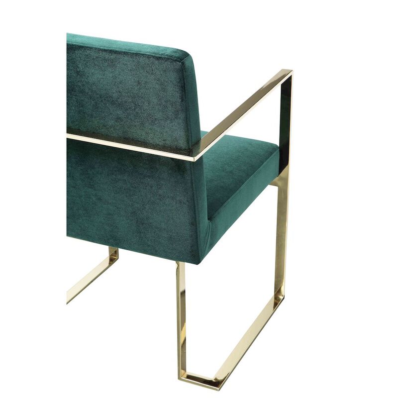 Pangea Home Gold Dexter Armchairs Velvet Green