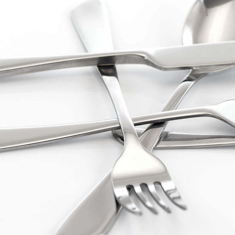 MegaChef Gibbous 20 Piece Flatware Utensil Set, Stainless Steel Silverware Metal Service for 4 in Silver