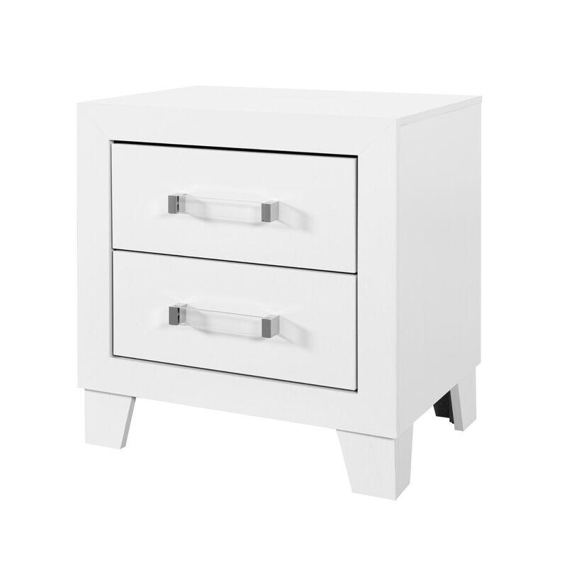Contemporary Wood Nightstand with 2 Drawers – Functional Bedroom Storage