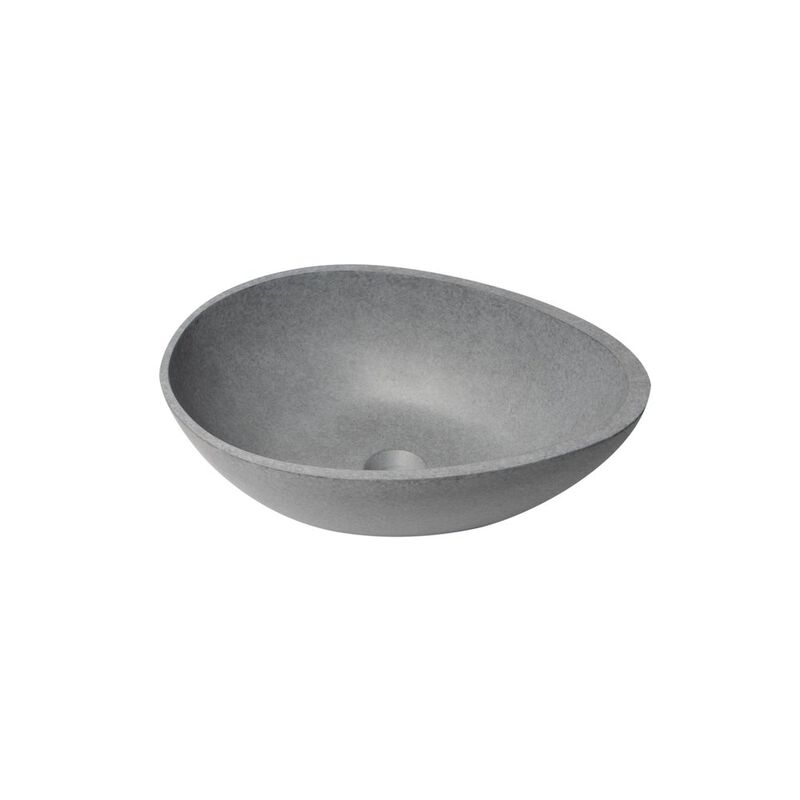 ALFI brand 21 Solid Concrete Tear Drop Above Mount Vessel Sink