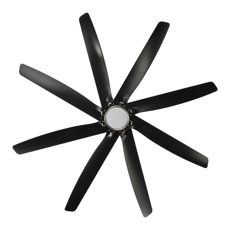 72" Modern Farmhouse Black Reversible Dimmable 8 Blades Ceiling Fan with Light and Remote image number 6