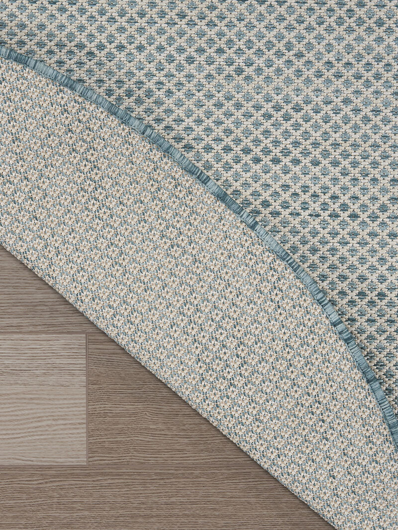 Courtyard COU01 Ivory/Aqua 5' x 8' Oval Rug