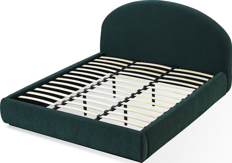 Flex Queen-size Upholstered Bed in Emerald Chenille