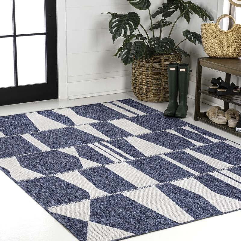 Odette Modern Geometric Abstract Two-Tone Indoor/Outdoor Area Rug