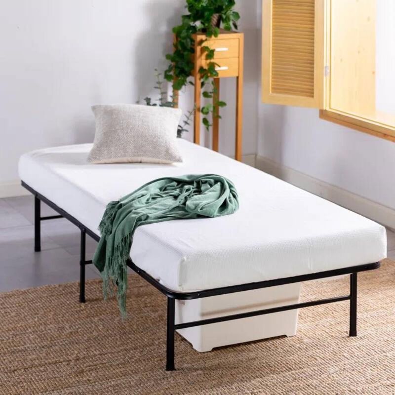 Hivvago Twin XL size Metal Bed Frame with Bamboo Wood Slats