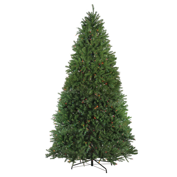12' Pre-Lit Full Northern Pine Artificial Christmas Tree - Multi-Color Lights