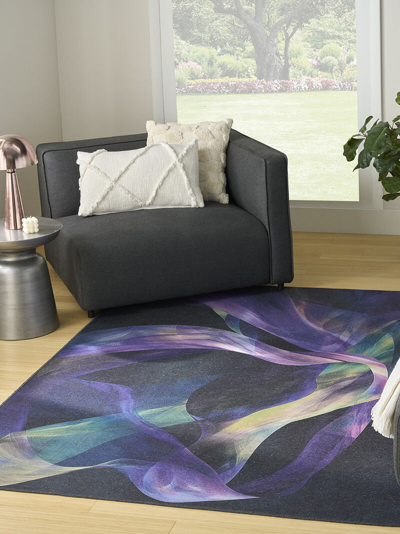 Nourison Washables NWB16 Turquoise/Multicolor 6' x 9' Rug