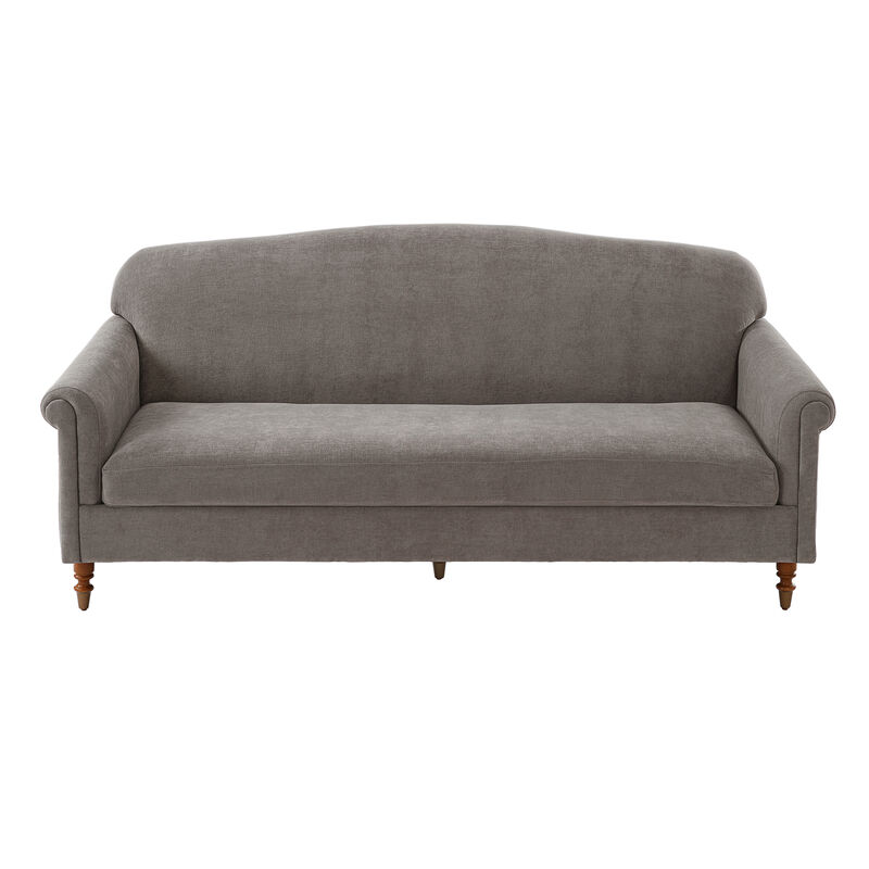 Merax Elegant Rolled Arm 2-Seater Chenille Loveseat with Turned Rubberwood Legs image number 0