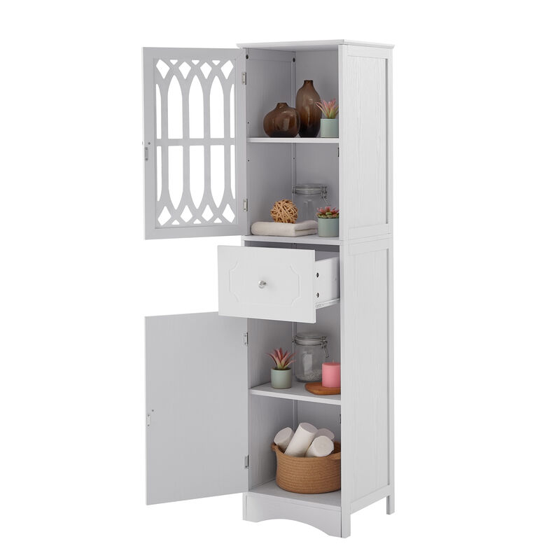 Merax  Freestanding Linen Cabinet Bathroom Storage Cabinet
