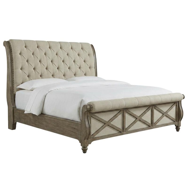 Liberty Furniture King Sleigh Bed, Dresser & Mirror, Chest in Poplar Solids w/ White Oak Veneers image number 0