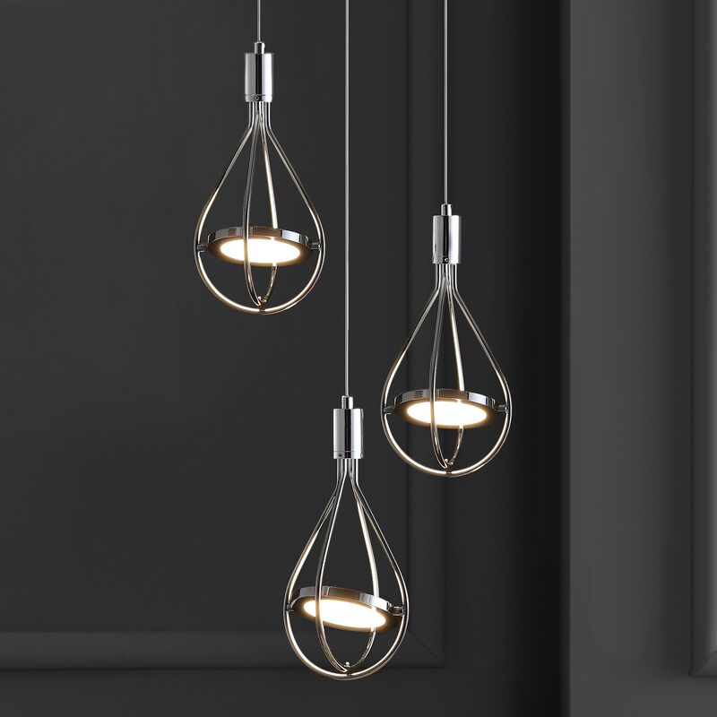 Orion 11.5" Adjustable Modern Integrated 3-Light Cluster LED Metal Pendant