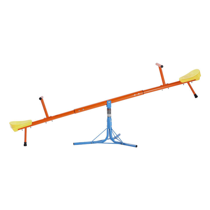 Kids Sit and Spin Seesaw, Teeter Totter with 3-Prong Support Legs, Ages 3+