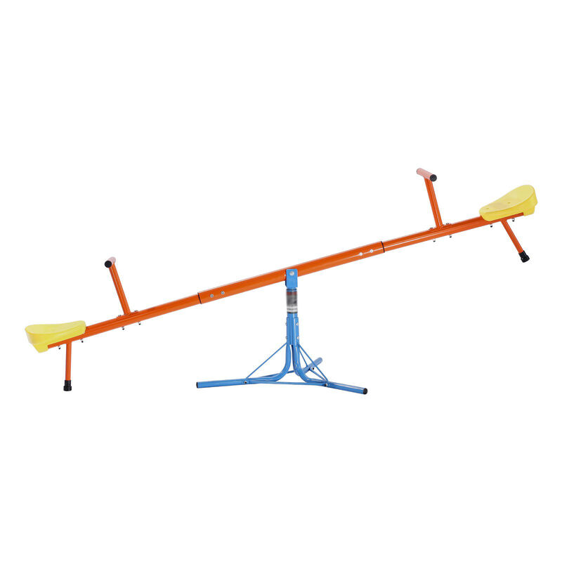 Kids Sit and Spin Seesaw, Teeter Totter with 3-Prong Support Legs, Ages 3+ image number 0