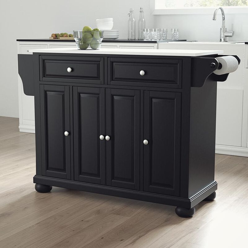 Crosley Furniture Alexandria Stone Top Full Size Kitchen Island/Cart