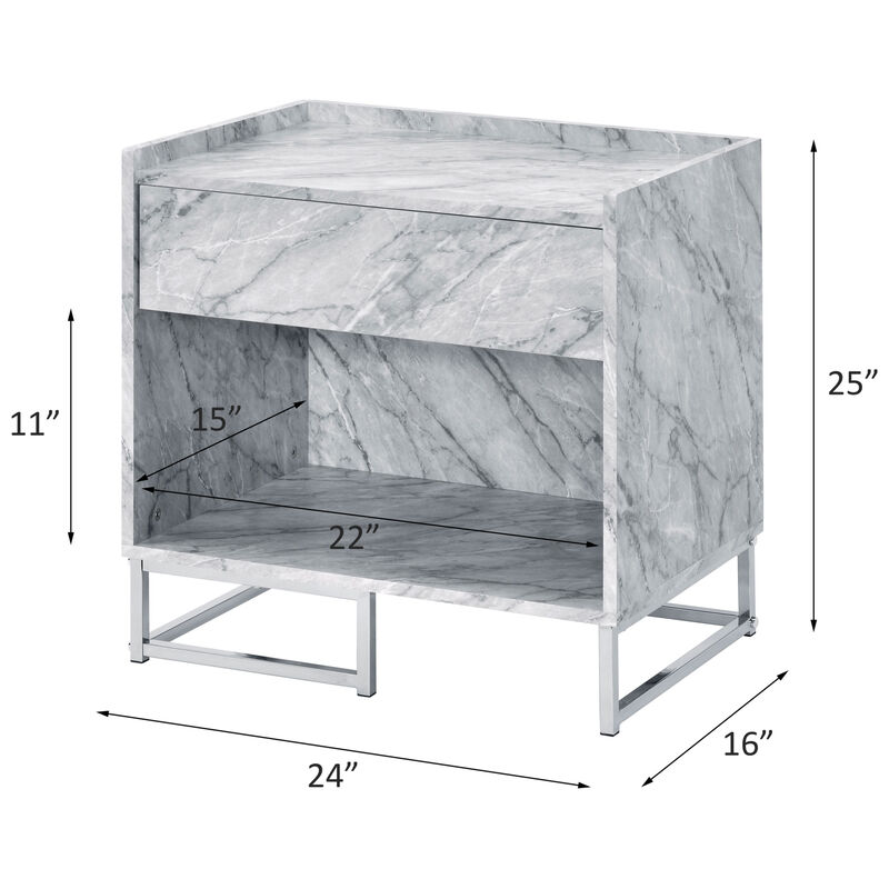 Contemporary White Accent Table image number 2