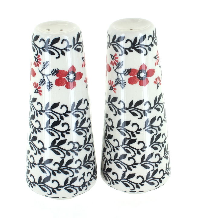 Blue Rose Polish Pottery Peach Blossom Salt & Pepper Shakers