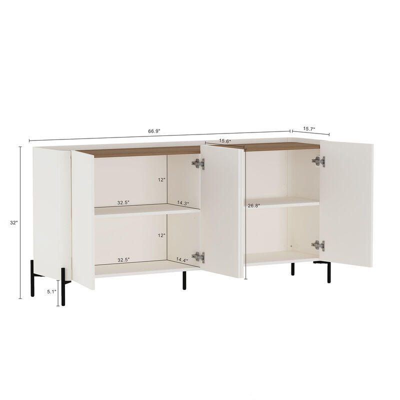 Abbey Beige Accent Cabinet and Sideboard Set