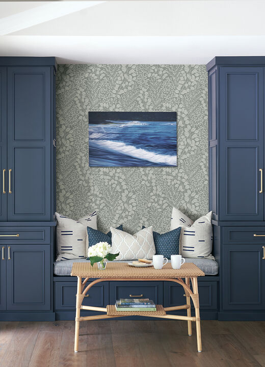 Elin Charcoal Berry Botanical Wallpaper