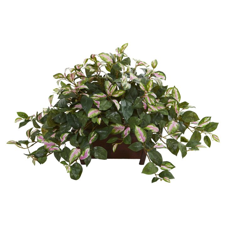 Nearly Natural 16-in Hoya Artificial Plant in Decorative Planter