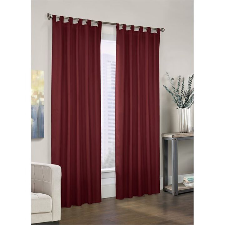 Commonwealth Thermalogic Prescott 2-Piece Fashionable and Functional Tab Top Panel - 80x63" - Burgundy