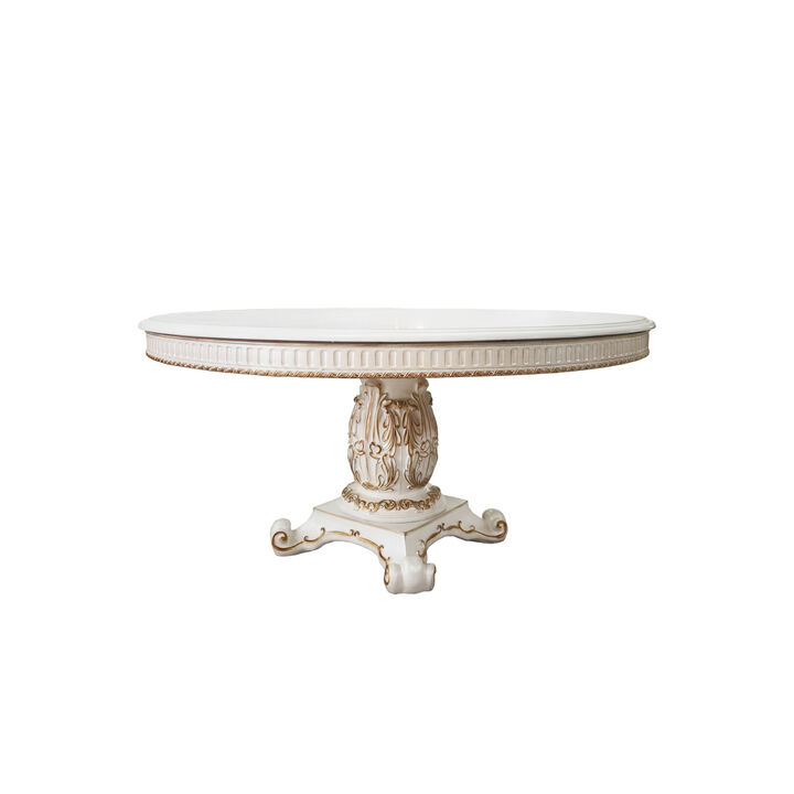 Vendome DINING TABLE Antique Pearl Finish DN