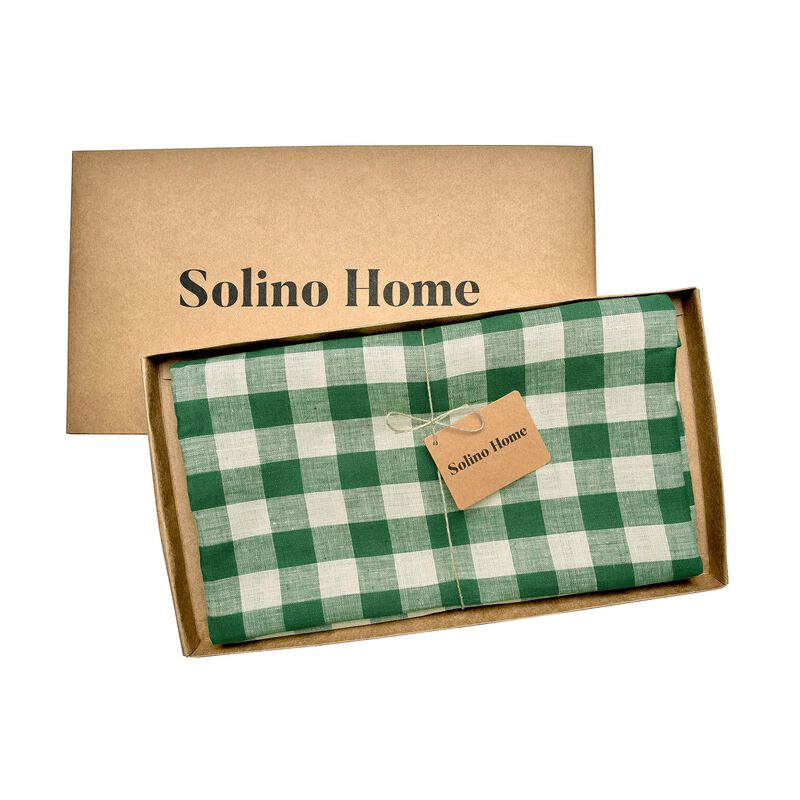 Christmas Linen Table Throw - Morgan Check, Solino Home