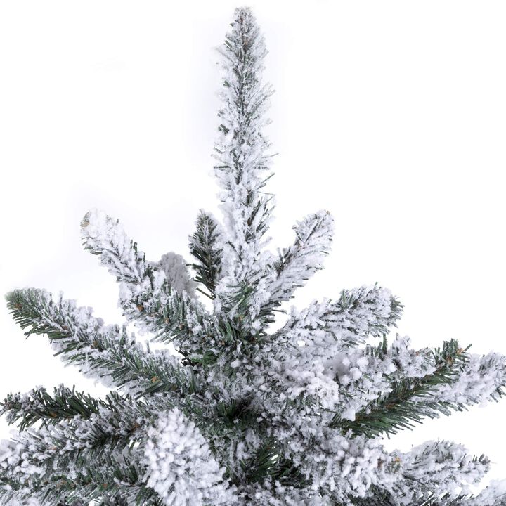 Vickerman 30" Flocked Anoka Pine Artificial Christmas Tree, Unlit - Snow Covered Faux Tree - Seasonal Potted Indoor Home Decor