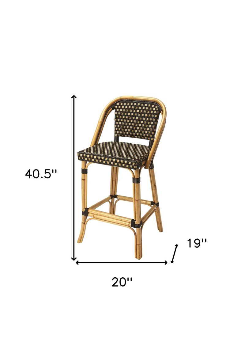 HomeRoots 26" Brown And Natural Rattan Counter Height Bar Chair image number 6