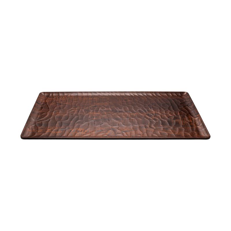 Turgla Composite 20.75" x 12.75" x h:0.5" Rectangular Brown Composite Platter
