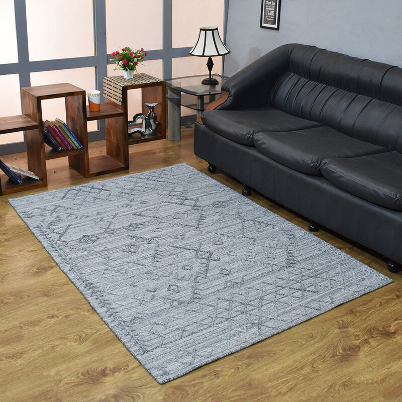 RUGSOTIC CARPETS HAND WOVEN FLAT WEAVE KILIM POLYESTER ECO-FRIENDLY AREA RUGS  - Rectangle Shape, Geometric Modern Design, Low Pile  Handmade Area Rugs (DP0006) image number 1