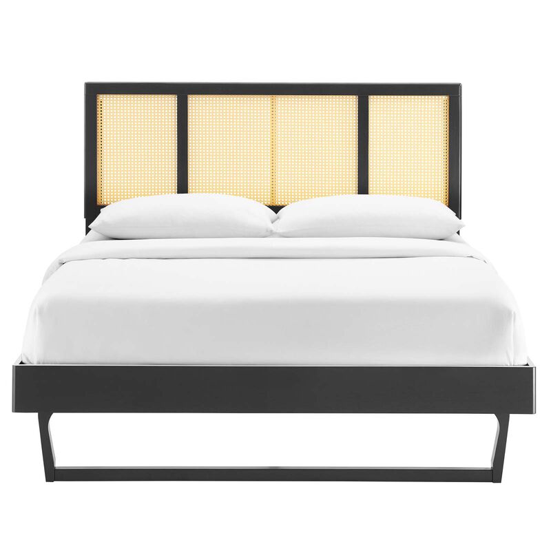 Modway - Kelsea Cane and Wood Full Platform Bed with Angular Legs image number 4
