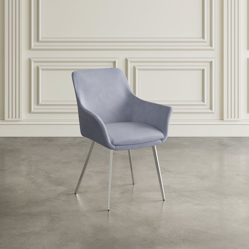 Jofran Contemporary Modern Upholstered Platinum Dining Chair