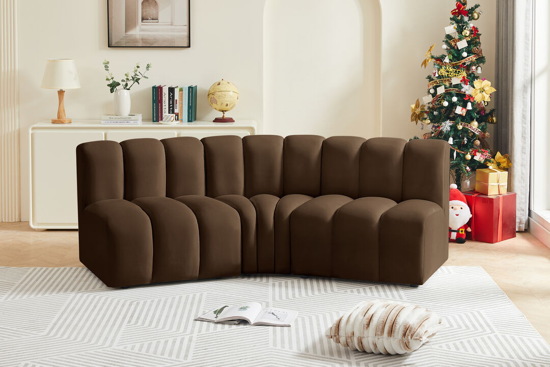 Meridian Furniture Arc Brown Velvet Modular Sofa