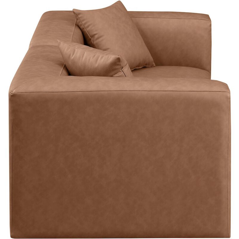 Meridian Furniture Cube Brown Vegan Leather Modular Sofa
