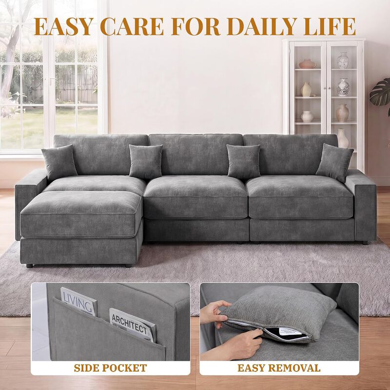 114.2" Modular L-Shaped Sectional Sofa image number 7