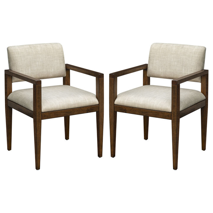 Benson Upholstered Dining Chairs with Arms (Set of 2)